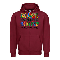 Burgundy color outside the lines Zipper Hoodie - Artiststas