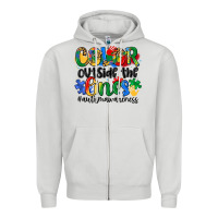 Dove Grey color outside the lines Zipper Hoodie - Artiststas