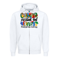 White color outside the lines Zipper Hoodie - Artiststas