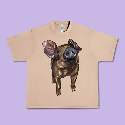Baby Duroc Pig Urban Heavy Tee Designed By Lillyallendesigns