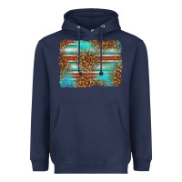 Navy Serape and Leopard Background Heavyweight Hoodie - texasbilliewilder