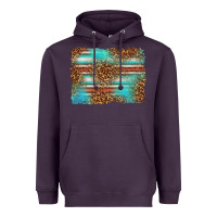Plum Serape and Leopard Background Heavyweight Hoodie - texasbilliewilder