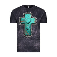 Cloud Black turquoise gemstone cross Vintage Tee - Jasminsmagicworld