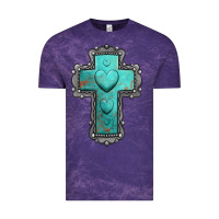 Cloud Purple turquoise gemstone cross Vintage Tee - Jasminsmagicworld