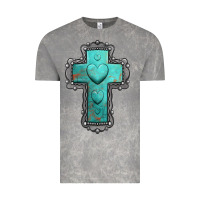 Cloud Rock turquoise gemstone cross Vintage Tee - Jasminsmagicworld