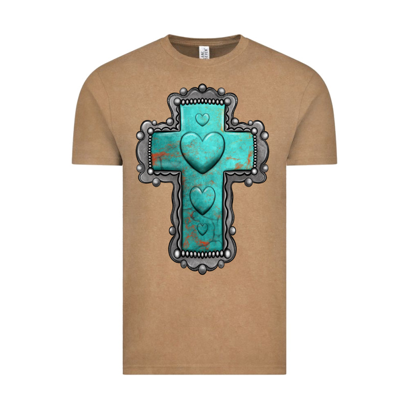 Turquoise Gemstone Cross Vintage Tee by Jasminsmagicworld | Teevron