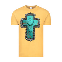 Vintage Mustard turquoise gemstone cross Vintage Tee - Jasminsmagicworld
