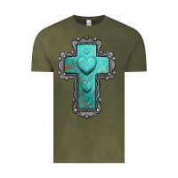 Vintage Olive turquoise gemstone cross Vintage Tee - Jasminsmagicworld