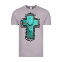 Vintage Zinc turquoise gemstone cross Vintage Tee - Jasminsmagicworld