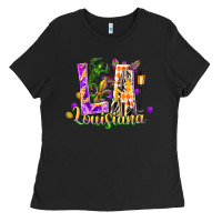 Black louisiana la mardi gras Ladies Tee - FaDigitalArtStudio