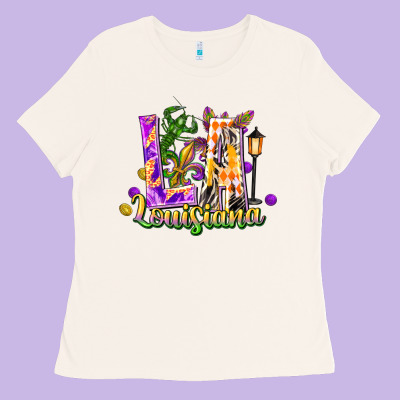 Louisiana La Mardi Gras Ladies Tee Designed By Fadigitalartstudio