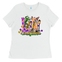 White louisiana la mardi gras Ladies Tee - FaDigitalArtStudio