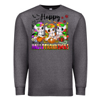 Charcoal Heather happy hallothanksmas unicorns Premium Sweatshirt - texasbilliewilder