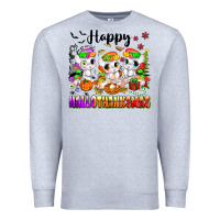 Heather Grey happy hallothanksmas unicorns Premium Sweatshirt - texasbilliewilder