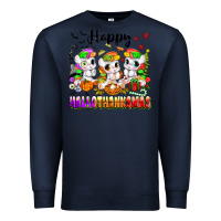 Navy happy hallothanksmas unicorns Premium Sweatshirt - texasbilliewilder