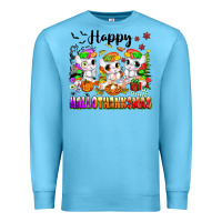 Ocean Blue happy hallothanksmas unicorns Premium Sweatshirt - texasbilliewilder