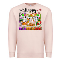 Pale Pink happy hallothanksmas unicorns Premium Sweatshirt - texasbilliewilder