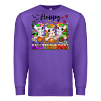 Purple happy hallothanksmas unicorns Premium Sweatshirt - texasbilliewilder