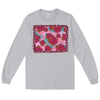 Moon Dust pink rose leopard background Long Sleeve Tee - JahusDesignShop