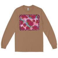 Toasted Coconut pink rose leopard background Long Sleeve Tee - JahusDesignShop