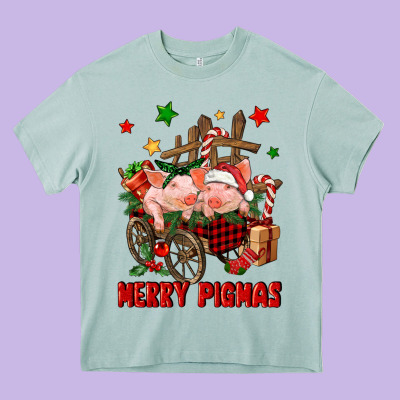 Merry Pig Mas Heavy Core Tee Designed By Fadigitalartstudio