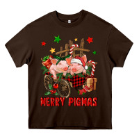 Chocolate Brown merry pig mas Heavy Core Tee - FaDigitalArtStudio