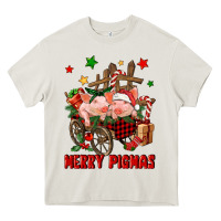 Cream merry pig mas Heavy Core Tee - FaDigitalArtStudio