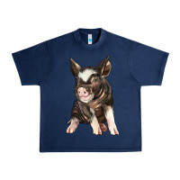 Navy baby berkshire pig Urban Heavy Tee - LillyAllenDesigns