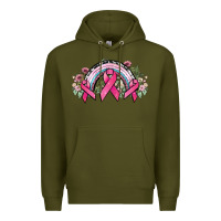 Army Green Cancer ribbon rainbow Cancer Awareness Premium Hoodie - HowdyJamesFarm