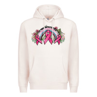 Pale Pink Cancer ribbon rainbow Cancer Awareness Premium Hoodie - HowdyJamesFarm