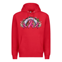 Red Cancer ribbon rainbow Cancer Awareness Premium Hoodie - HowdyJamesFarm