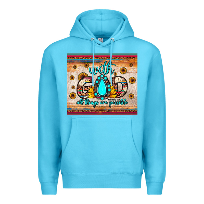With God All Things Are Possible Matthew 19 26 Premium Hoodie by JahusDesignShop | Teevron
