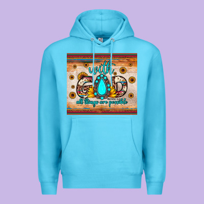 With God All Things Are Possible Matthew 19 26 Premium Hoodie Designed By Jahusdesignshop