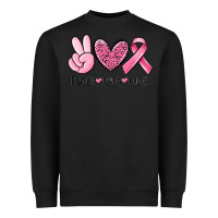 Black peace love cure breast cancer Heavyweight Sweatshirt - MaliasSmallBusiness