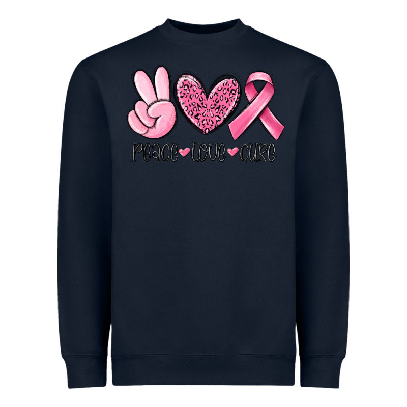 Peace Love Cure Breast Cancer Heavyweight Sweatshirt by MaliasSmallBusiness | Teevron