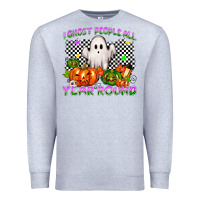 Heather Grey I ghost people all year round Premium Sweatshirt - NancyCooperArtShop