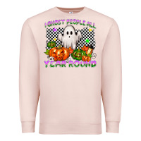 Pale Pink I ghost people all year round Premium Sweatshirt - NancyCooperArtShop