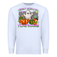 White I ghost people all year round Premium Sweatshirt - NancyCooperArtShop