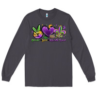 Smoke peace love mardi gras Long Sleeve Tee - MaliasSmallBusiness