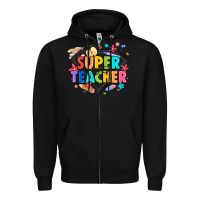 Black super teacher Zipper Hoodie - Artiststas
