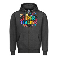 Charcoal Heather super teacher Zipper Hoodie - Artiststas