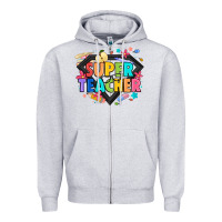 Heather Grey super teacher Zipper Hoodie - Artiststas