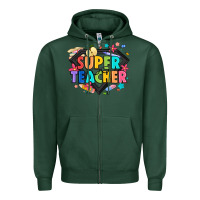 Sports Green super teacher Zipper Hoodie - Artiststas