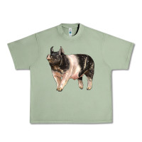 Oil Green hampshire pig Urban Heavy Tee - LillyAllenDesigns