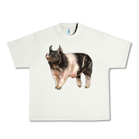 Pistachio hampshire pig Urban Heavy Tee - LillyAllenDesigns