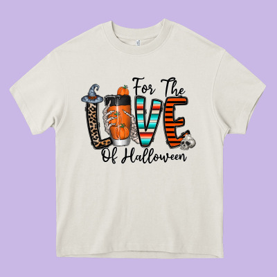 For The Love Of Halloween Heavy Core Tee Designed By Cowhidedigitalart