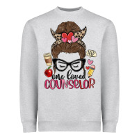 Messy Bun One Loved Counselor Heavyweight Sweatshirt | Teevron