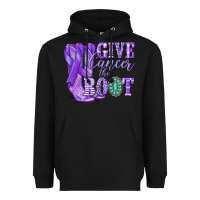 Black Give Cancer the boot purple ribbon Heavyweight Hoodie - NancyCooperArtShop