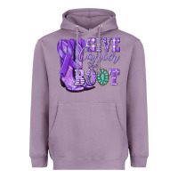 Lavender Give Cancer the boot purple ribbon Heavyweight Hoodie - NancyCooperArtShop