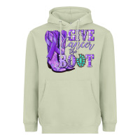 Matcha Give Cancer the boot purple ribbon Heavyweight Hoodie - NancyCooperArtShop